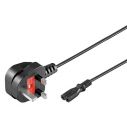 2-nap UK verkkojohto, 1,8m musta CUK2A-C8-2x0.75-1.8m-MU