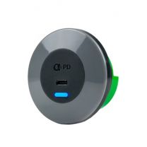 60 W tasoon kiinnitettävä USB-C PD-laturi, 9-32/5-20 VDC 3,0 A PDA060C-D1BKRS