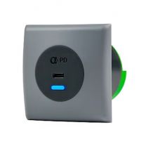 60 W tasoon kiinnitettävä USB-C PD-laturi, 9-32/5-20 VDC 3,0 A PDA060C-D1BKSS
