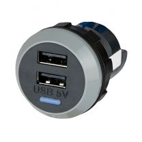 PV65R-D 15 W tasoon kiinnitettävä USB-laturi, 9-32/2x5 VDC 2x1,5 A